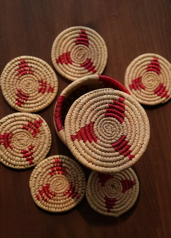 Coaster Set Made Of Sabai Grass