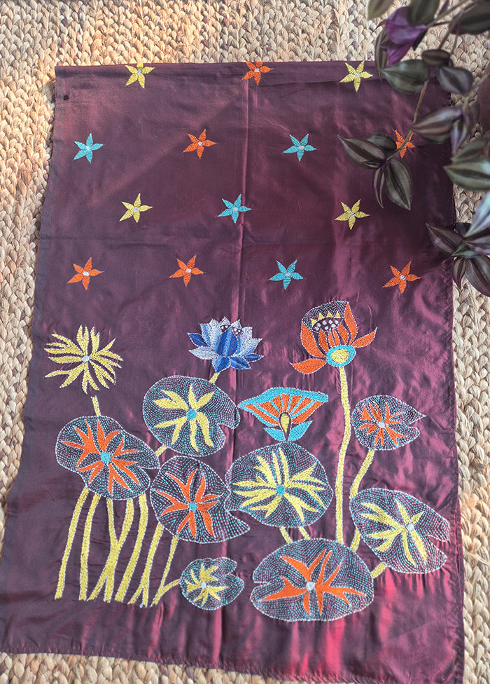 Dark Magenta Pure Kantha Stole