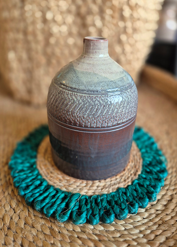 Single Flower Olive Greenvase