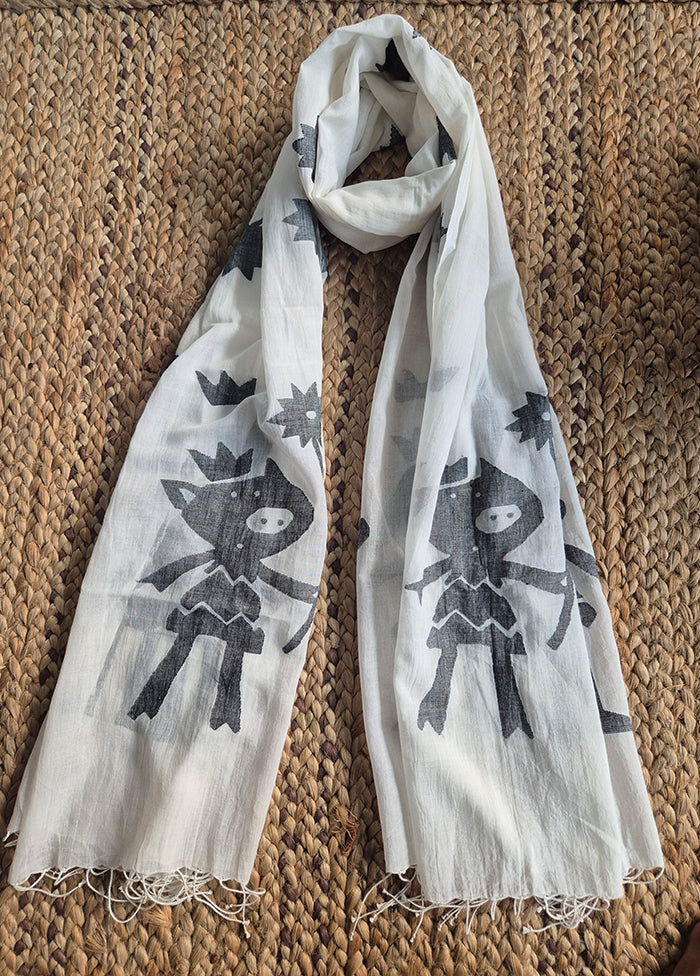 Black And White Jamdani Stole