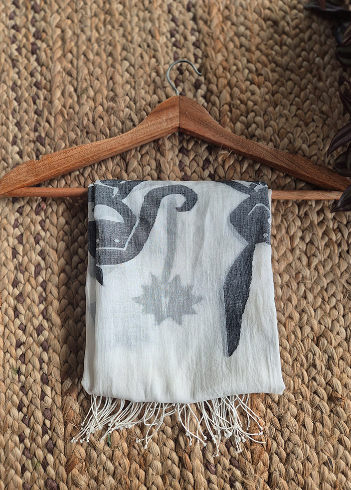 Black And White Jamdani Stole