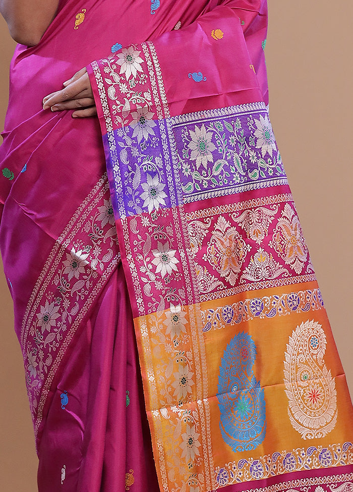 Pink Pure Swarnachuri Silk Saree With Blouse Piece