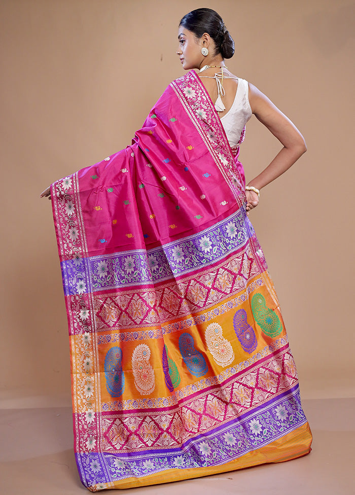 Pink Pure Swarnachuri Silk Saree With Blouse Piece