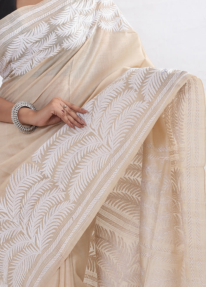 Kantha Stitch Work on Art Silk Saree - Rapurnas